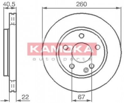 Гальмiвнi диски MERCEDES KLASA A (W168) 97-04 KAMOKA 1032070 (фото 1)