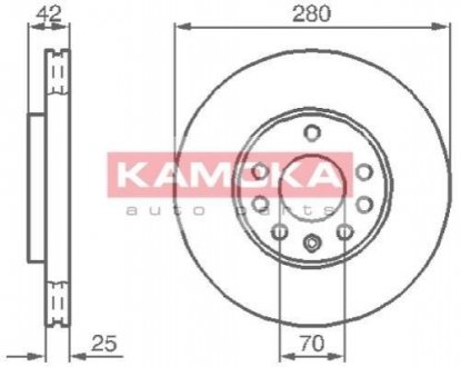 Гальмiвнi диски OPEL ASTRA II/III (G/H) 98-/ZAFIRA 98- KAMOKA 1032082