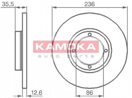 Гальмiвнi диски CHEVROLET SPARK 05-/DAEWOO MATIZ 98- KAMOKA 1032152 (фото 1)