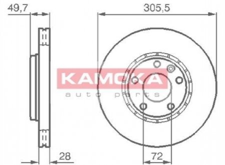 Гальмiвнi диски Renault Trafic/Opel Vivaro/Nissan Primastar 01- KAMOKA 1032408