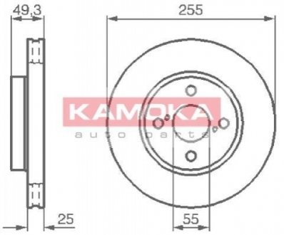 Гальмiвнi диски Toyota Corolla 01-07 KAMOKA 1032588