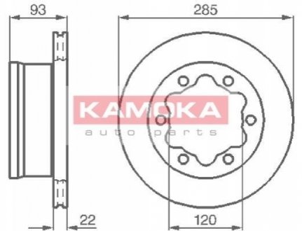 Гальмiвнi диски заднi KAMOKA 103382 (фото 1)