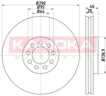 Тормозной диск KAMOKA 103634A