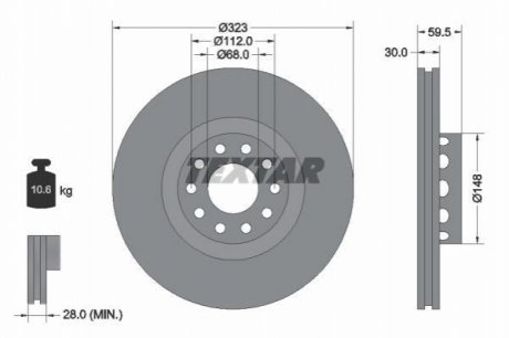 Тормозной диск TEXTAR 92098305 (фото 1)