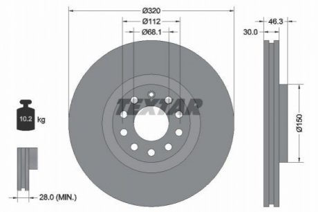 Гальмівний диск TEXTAR 92106705 (фото 1)