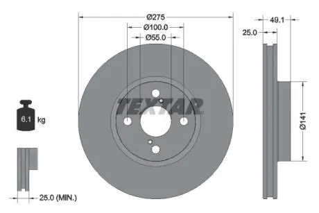 Фото гальмівний диск TEXTAR 92126003 Гальмівний диск TEXTAR 92126003