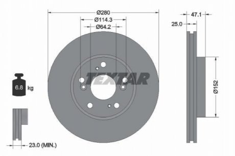 Тормозной диск TEXTAR 92146603 (фото 1)