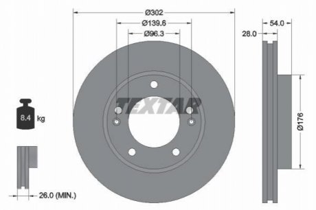 Тормозной диск TEXTAR 92147303 (фото 1)