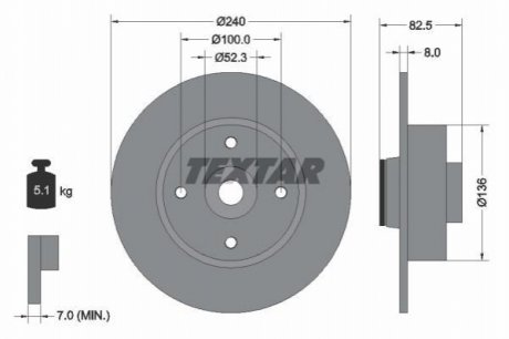 Тормозной диск TEXTAR 92154400 (фото 1)
