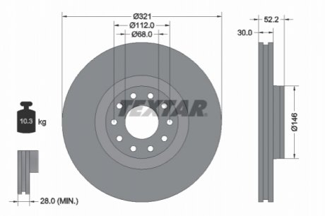 Тормозной диск TEXTAR 92154703