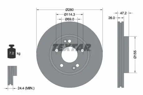 Тормозной диск TEXTAR 92161603 (фото 1)