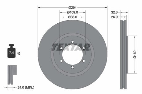 Гальмівний диск TEXTAR 92162600