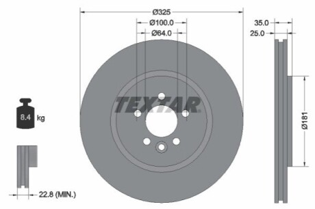 Тормозной диск TEXTAR 92170303