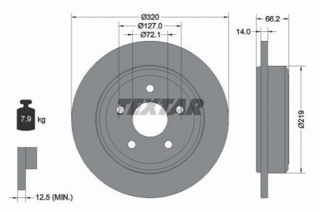 Тормозной диск TEXTAR 92177403 (фото 1)