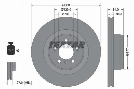 Гальмівний диск TEXTAR 92178403
