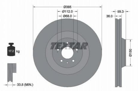 Тормозной диск TEXTAR 92184203
