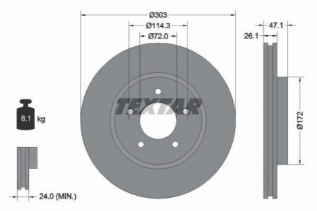 Тормозной диск TEXTAR 92197703 (фото 1)
