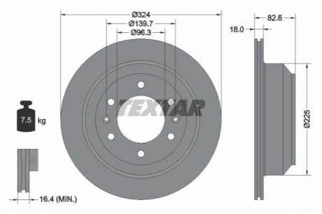 Тормозной диск TEXTAR 92203900 (фото 1)