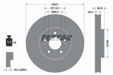 Гальмівний диск TEXTAR 92221700 (фото 1)