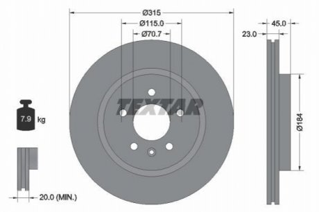 Тормозной диск TEXTAR 92239803 (фото 1)