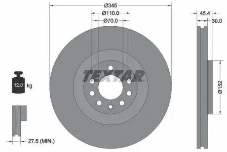 Тормозной диск TEXTAR 92242403
