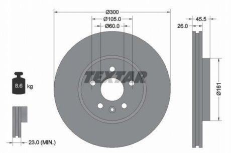 Гальмівний диск TEXTAR 92243303