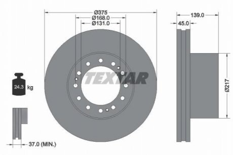 Гальмівний диск TEXTAR 93105600 (фото 1)