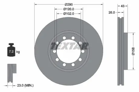 Гальмівний диск TEXTAR 93117500