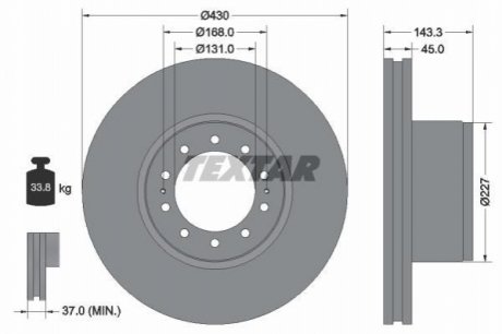Тормозной диск TEXTAR 93186700 (фото 1)