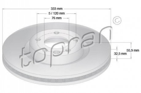 Тормозной диск TOPRAN / HANS PRIES 110 429 (фото 1)