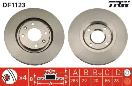 Гальмiвнi диски TRW DF1123
