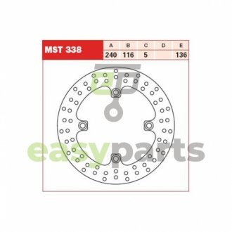 Тормозной диск TRW MST338