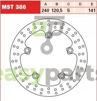 Тормозной диск TRW MST386