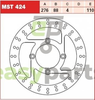 Тормозной диск TRW MST424