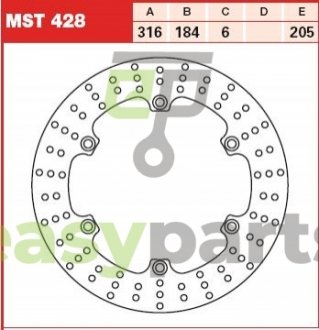 Тормозной диск TRW MST428