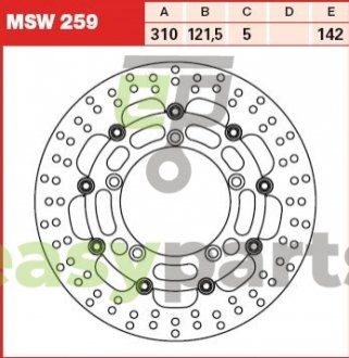 Тормозной диск TRW MSW259