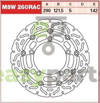 Тормозной диск TRW MSW260RAC