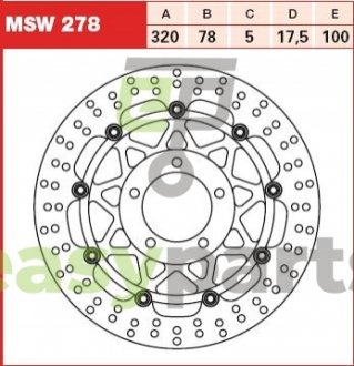 Тормозной диск TRW MSW278