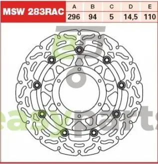 Фото тормозной диск TRW MSW283RAC Тормозной диск TRW MSW283RAC
