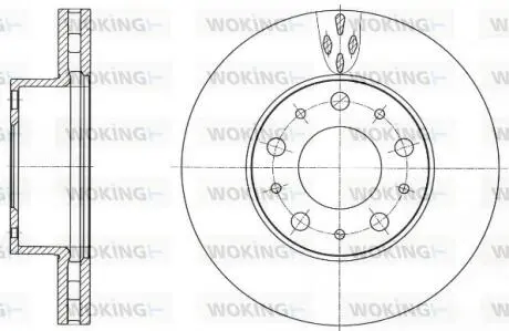 Гальмівний диск перед. Boxer/Ducato/Jumper (06-21) WOKING D61015.10