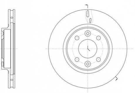 Тормозной диск перед. Clio/Fortwo/Logan/Sandero/Symbol (12-21) WOKING D61535.10 (фото 1)