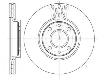 Тормозной диск (передний) ALFA ROMEO MITO /CITROËN NEMO/FIAT 500/ DOBLO/PANDA/FIORINO /LANCIA YPSIL WOKING D6443.10