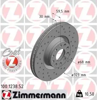 Тормозной диск ZIMMERMANN 100.1238.52