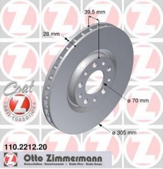 Тормозные диски ZIMMERMANN 110.2212.20 (фото 1)