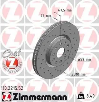 Тормозной диск ZIMMERMANN 110.2215.52