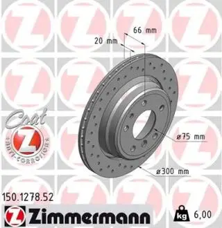Гальмівний диск ZIMMERMANN 150.1278.52