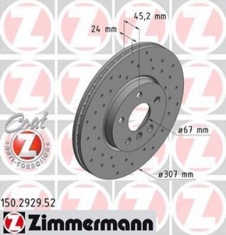 Гальмівний диск ZIMMERMANN 150.2929.52