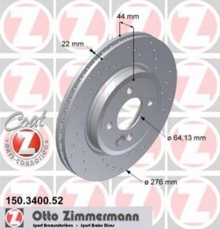 Гальмівний диск ZIMMERMANN 150.3400.52