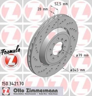 Гальмівний диск ZIMMERMANN 150.3421.70 (фото 1)