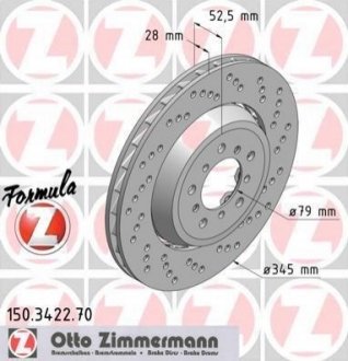 Гальмівний диск ZIMMERMANN 150.3422.70